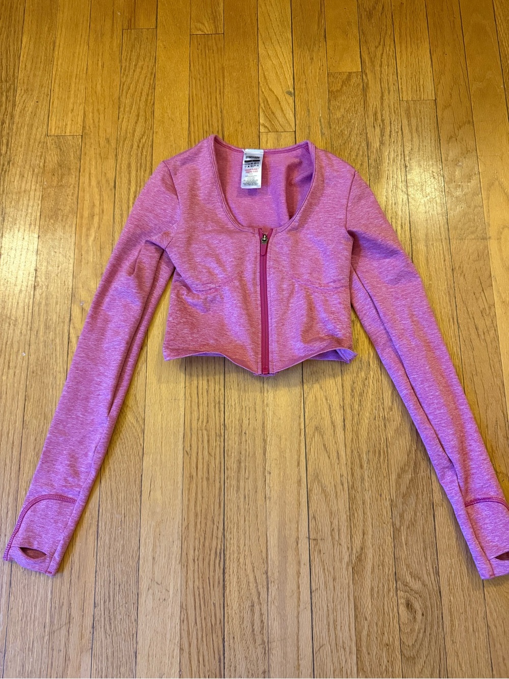 Gymshark Lift Seamless Zip Up Cropped Jacket Pink Marl